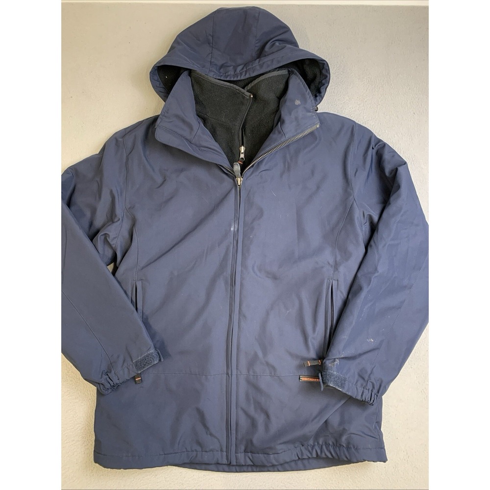 Weatherproof Jacket Men's Size Large Soft Shell Navy Blue Fleece Lined WPL 11590